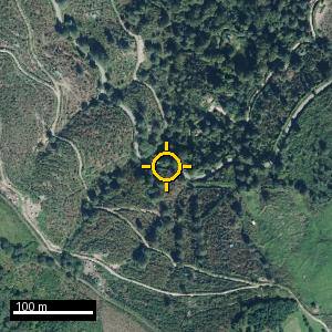 Aerial photograph of Roadside nr. Cabriles, pin marked.