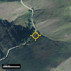 Aerial photograph of Roadside nr. La Frecha, pin marked.