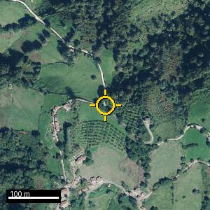 Aerial photograph of Roadside nr. Saldaña, pin marked.