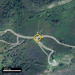 Aerial photograph of Roadside nr. Naranco, pin marked.