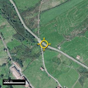 Aerial photograph of Roadside nr. Tineo (east), pin marked.