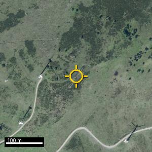 Aerial photograph of Pico Gallo, pin marked.
