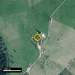 Aerial photograph of Pico Cima, pin marked.