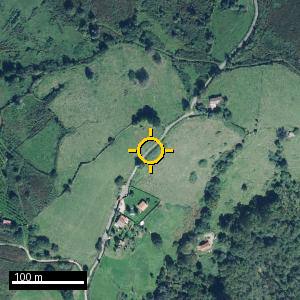 Aerial photograph of Roadside nr. Coroña Riba, pin marked.
