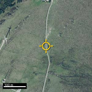 Aerial photograph of Roadside nr. Boal, pin marked.