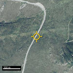 Aerial photograph of Roadside nr. Brañúas, pin marked.