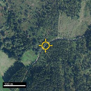 Aerial photograph of Roadside nr. Villaviciosa (east), pin marked.