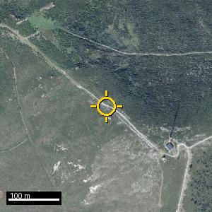Aerial photograph of Roadside nr. Valdés, pin marked.